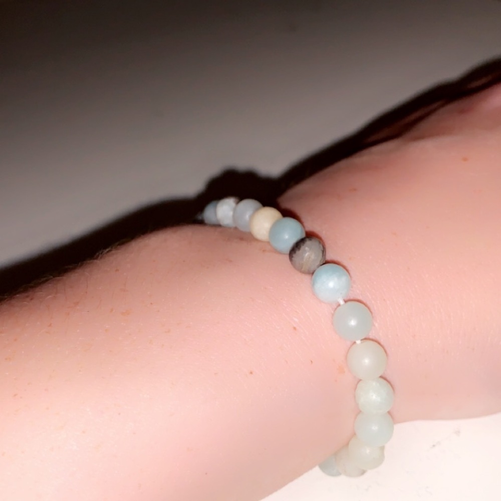 Crystal Blue Bead Bracelet